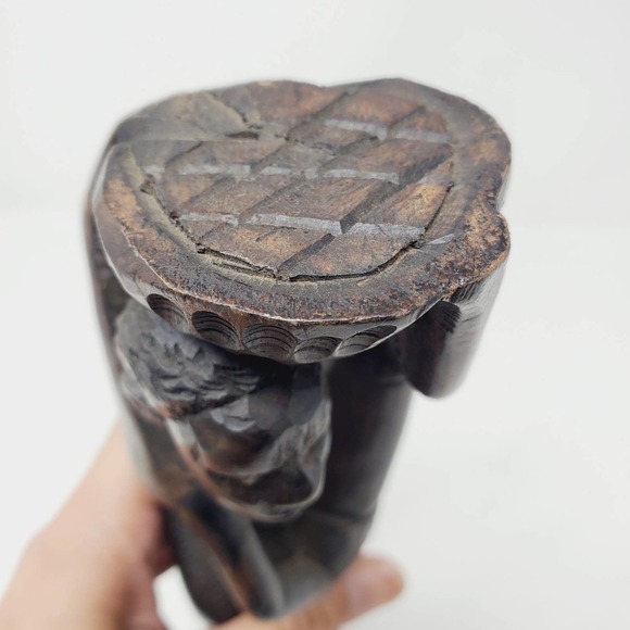 Vintage Carved Wood Sculpture African Folk Art Handcrafted Home Decor - Picture 6 of 9